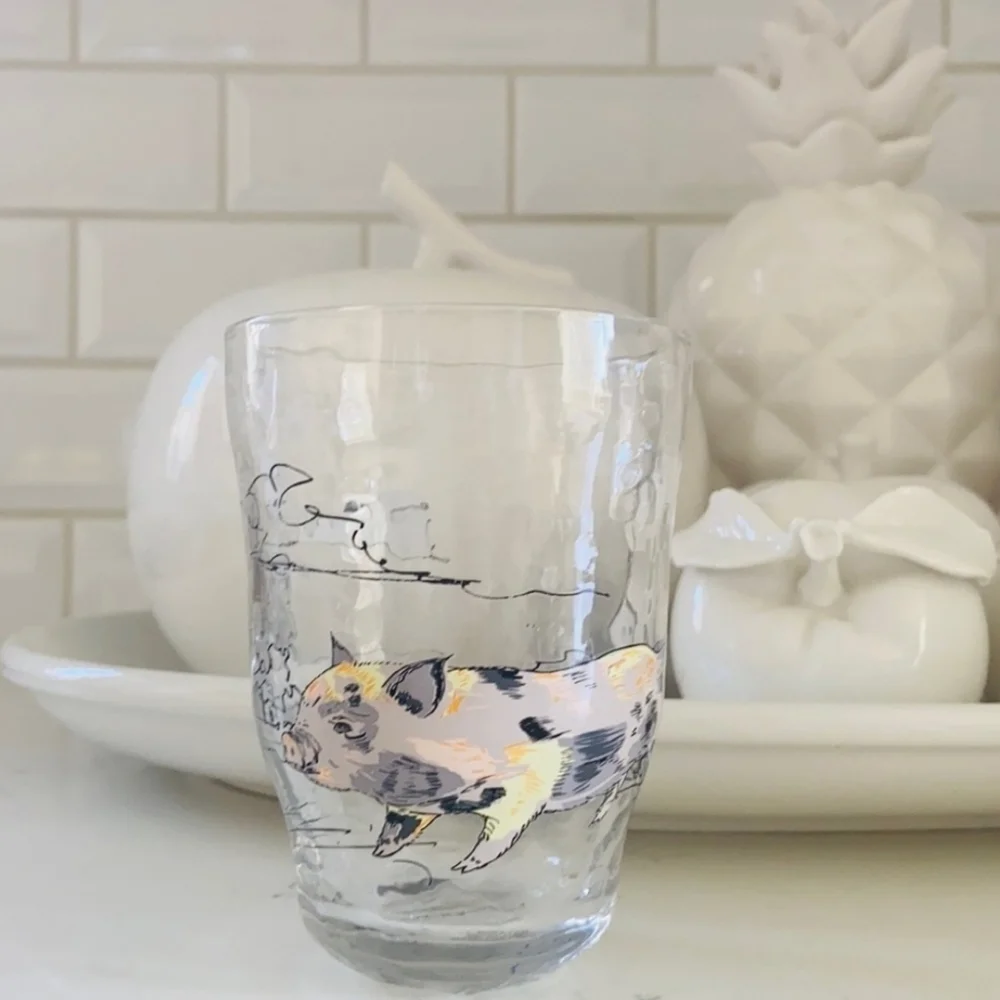 Anthropologie Genevieve Pig Juice Glass